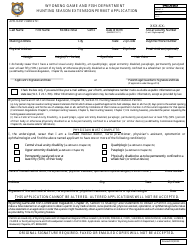 Document preview: Hunting Season Extension Permit Application - Wyoming