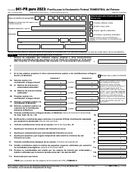 IRS Formulario 941-PR Planilla Para La Declaracion Federal Trimestral Del Patrono (Puerto Rican Spanish)