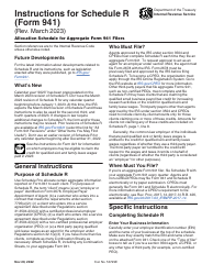 Instructions for IRS Form 941 Schedule R Allocation Schedule for Aggregate Form 941 Filers