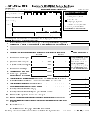 Document preview: IRS Form 941-SS Employer's Quarterly Federal Tax Return, 2023