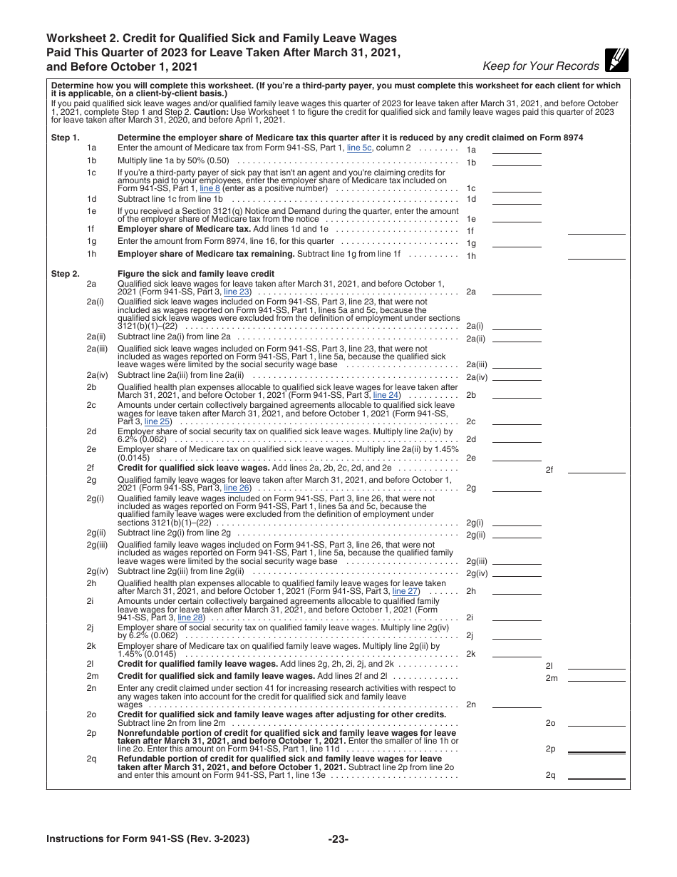 Instructions for IRS Form 941-SS Employers Quarterly Federal Tax Return - American Samoa, Guam, the Commonwealth of the Northern Mariana Islands, and the U.S. Virgin Islands, Page 23