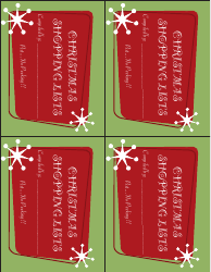 Document preview: Christmas Shopping List Tag Templates