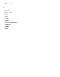 Business Trip Packing List, Page 2