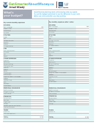 Document preview: Retirement Budget Worksheet - Ontario, Canada