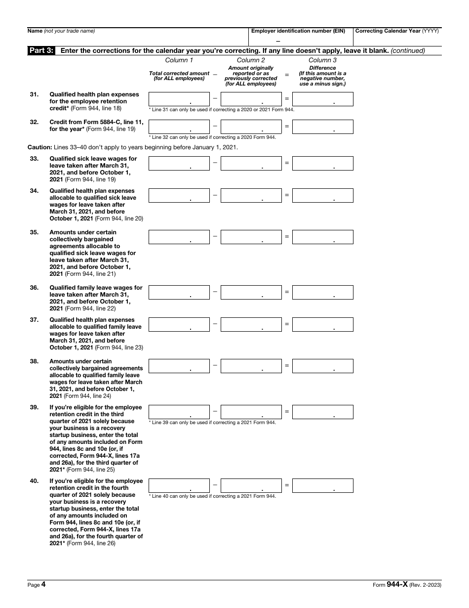 IRS Form 944-X Download Fillable PDF or Fill Online Adjusted Employer's ...