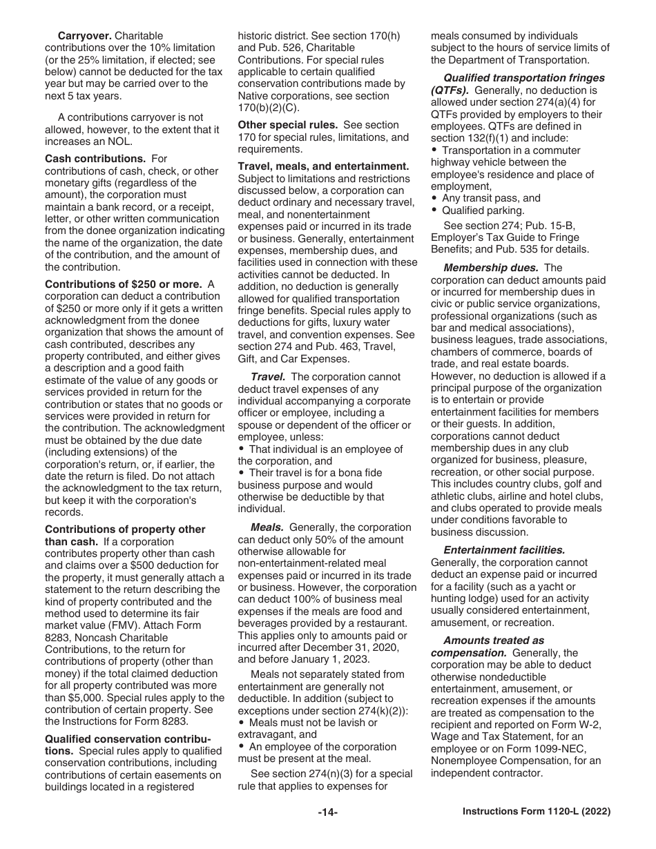 Instructions for IRS Form 1120-L U.S. Life Insurance Company Income Tax Return, Page 14