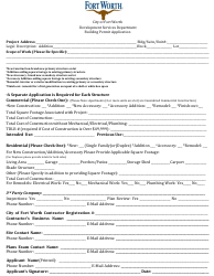 Residential Building Permit Application - Remodels - City of Fort Worth, Texas, Page 2