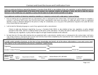 Contract and Grant Disclosure and Certification Form - Arkansas, Page 2