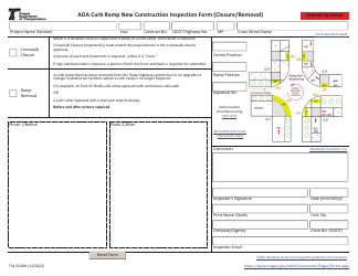Document preview: Form 734-5020H Ada Curb Ramp New Construction Inspection Form (Closure/Removal) - Oregon