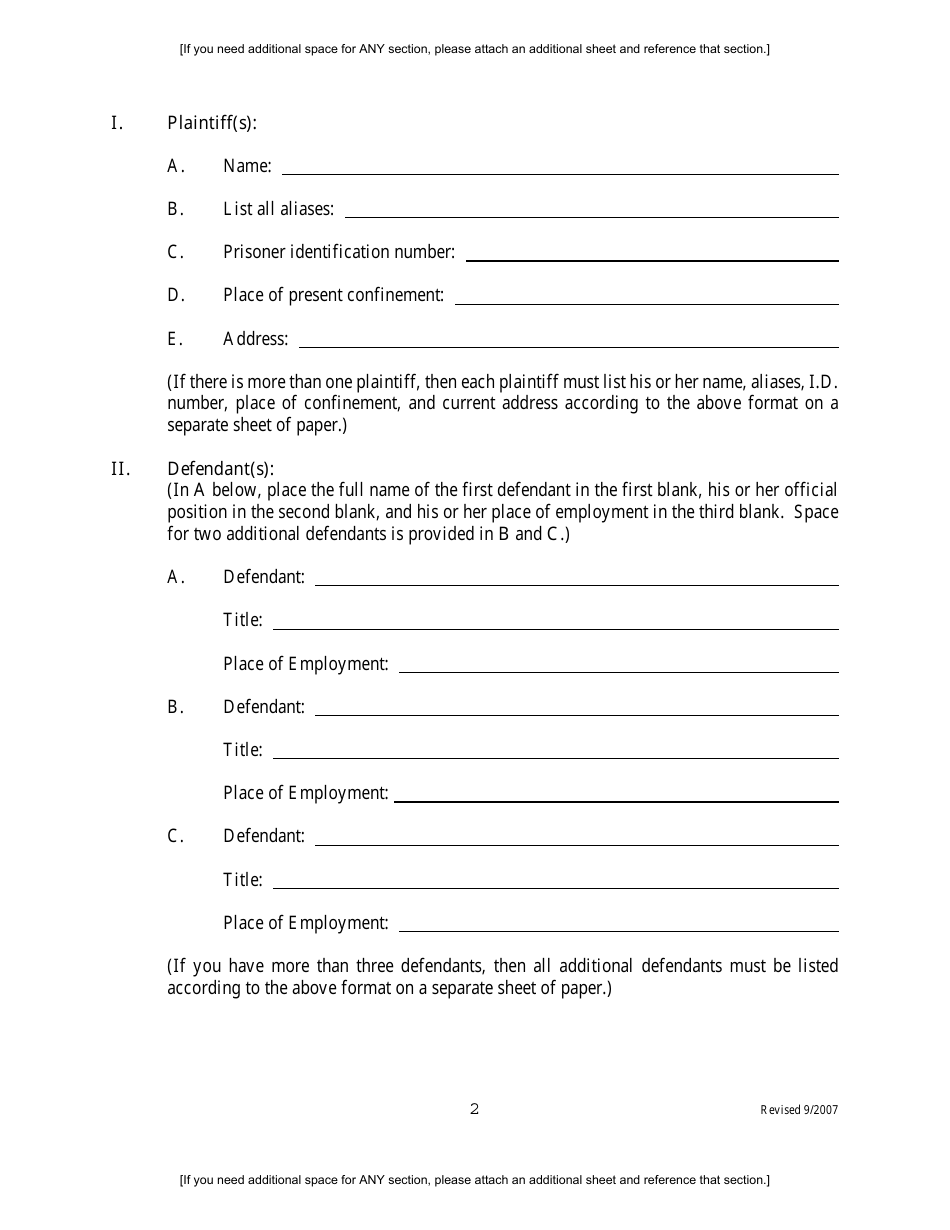 Amended Complaint Under the Civil Rights Act Against Federal, State, County, or Municipal Defendants (Eastern Division) - Illinois, Page 2