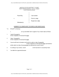 Document preview: Answer to Complaint to Foreclose Mortgage - Illinois