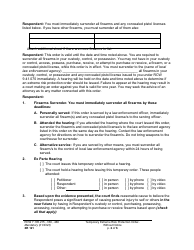 Form XR121 Temporary Extreme Risk Protection Order - Without Notice - Washington, Page 2