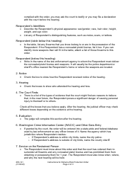 Instructions for Form XR141 Extreme Risk Protection Order - Washington, Page 2