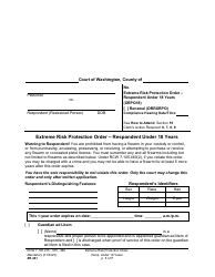 Document preview: Form XR241 Extreme Risk Protection Order - Respondent Under 18 Years - Washington