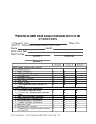 Washington State Child Support Schedule Worksheets - 3-parent Family - Washington