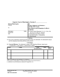 Document preview: Form WPF CR84.0400 JSKO Felony Judgment and Sentence - Jail One Year or Less (Sex Offense and Kidnapping of a Minor) - Washington