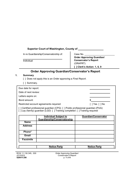 Form GDN R206  Printable Pdf