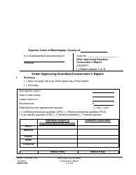 Form GDN R206 Order Approving Guardian/Conservator&#039;s Report - Washington
