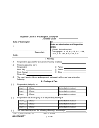 Form WPF JU07.0800 Order on Adjudication and Disposition - Washington