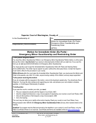 Document preview: Form GDN M204 Motion for Immediate Order (Ex Parte) - Emergency Minor Guardianship and Restraining Order - Washington
