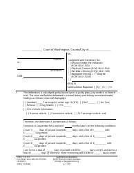 Form CrRLJ07.0100 Judgment and Sentence Form Dui Physical Control Reckless or Negligent Driving (Duijs) - Washington