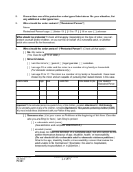 Form PO001 Petition for Protection Order - Washington, Page 2