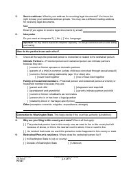 Form PO001 Petition for Protection Order - Washington, Page 3