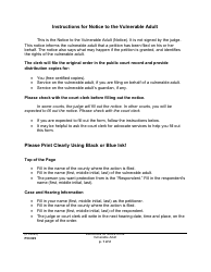 Instructions for Form PO029 Notice to Vulnerable Adult - Washington