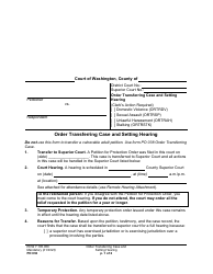 Form PO036 Order Transferring Case and Setting Hearing - Washington