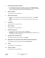 Instructions for Form PO040 Protection Order - Washington, Page 2