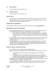 Instructions for Form PO040 Protection Order - Washington, Page 3