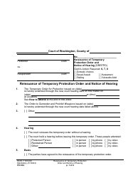 Form PO034 Reissuance of Temporary Protection Order and Notice of Hearing - Washington