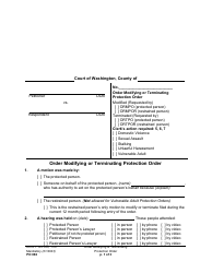 Form PO066 Order Modifying or Terminating Protection Order - Washington