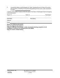 Form CR08.900 Motion and Declaration for Order Vacating Record of Felony Conviction (Mtaf) - Washington, Page 3