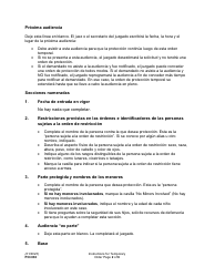Instrucciones para Formulario PO030 Orden De Proteccion Temporal Y El Aviso De Audiencia - Washington (Spanish), Page 2