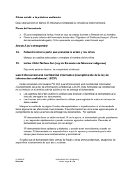 Instrucciones para Formulario PO030 Orden De Proteccion Temporal Y El Aviso De Audiencia - Washington (Spanish), Page 5