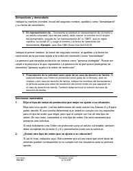 Instrucciones para Formulario PO001 Solicitud De Una Orden De Proteccion - Washington (Spanish), Page 11