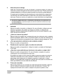 Instrucciones para Formulario PO001 Solicitud De Una Orden De Proteccion - Washington (Spanish), Page 13