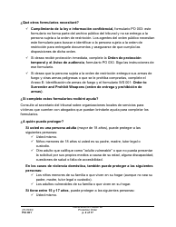Instrucciones para Formulario PO001 Solicitud De Una Orden De Proteccion - Washington (Spanish), Page 2
