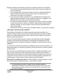 Instrucciones para Formulario PO001 Solicitud De Una Orden De Proteccion - Washington (Spanish), Page 4