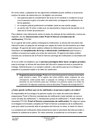 Instrucciones para Formulario PO001 Solicitud De Una Orden De Proteccion - Washington (Spanish), Page 6