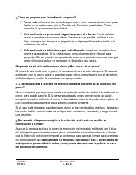 Instrucciones para Formulario PO001 Solicitud De Una Orden De Proteccion - Washington (Spanish), Page 8