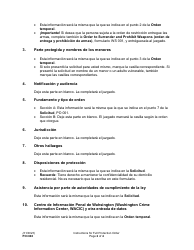 Instrucciones para Formulario PO040 Orden De Proteccion - Washington (Spanish), Page 2