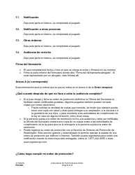 Instrucciones para Formulario PO040 Orden De Proteccion - Washington (Spanish), Page 3