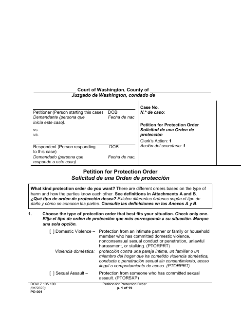 Form PO001  Printable Pdf