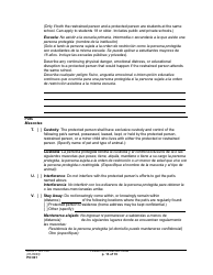 Form PO001 Petition for Protection Order - Washington (English/Spanish), Page 13