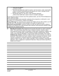 Form PO001 Petition for Protection Order - Washington (English/Spanish), Page 16