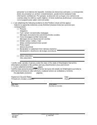 Form PO001 Petition for Protection Order - Washington (English/Spanish), Page 19