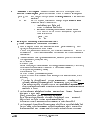 Form PO001 Petition for Protection Order - Washington (English/Spanish), Page 23