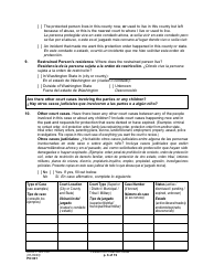 Form PO001 Petition for Protection Order - Washington (English/Spanish), Page 6